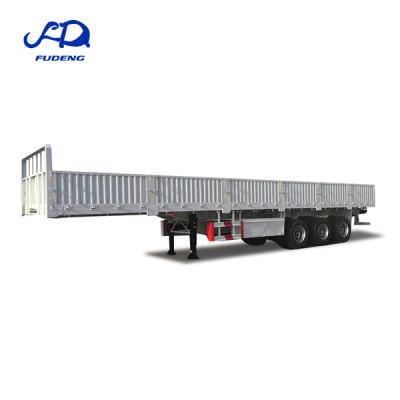 China Truck Trailer 3 Axle 4 50 60 Ton Open Top Trailer Demountable Side Wall Semi Trailer For Sale for sale