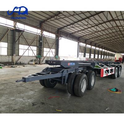 China China 4 Axles 20ft Drawbar Truck Trailer Towing Skeleton Truck 40tons Full Container Semi Trailers for sale