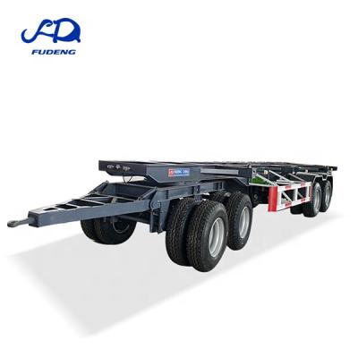 China 30 ton skeleton drawbar truck trailer 20ft container pulling full trailer for sale for sale