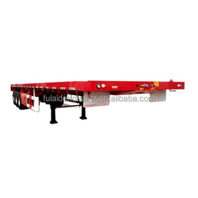 China Truck trailer opting Q345B high tensile steel 2 axle 3 axle mechanical suspension 28T lifting capacity with two speed flatbed trailer for sale