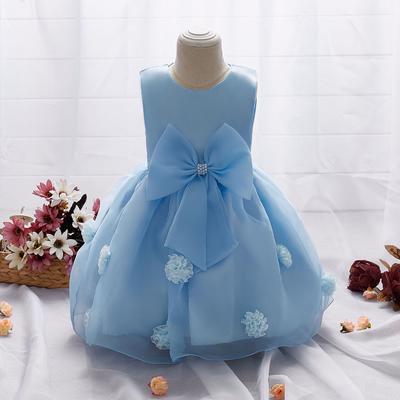 China Anti-Static Flower Girl Dresses Wedding Party Dress 3D Lace Rose Kids Baptism Princess for sale