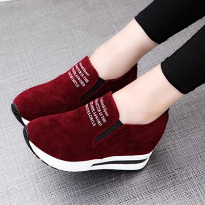 China Breathable Women Casual Shoes Deep Bottom Hidden Heel Sneakers for sale