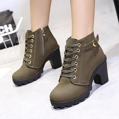 China Breathable Martin Boots High Heels Boots Single Women's Breathable Shoes Thick With Short Boots Around The Main Fashion for sale