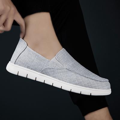 China Fashion Trend Mens Breathable Sneakers Light Weight Soft Mesh Cloth Slip On Flat Unique Shoes for sale