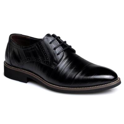 China Fashion Trend Leisure Breathable Business Shoes Men Soft Leather Causal Men's Flats Shoes Stylish Weddding Formal Oxfords Lace Up for sale