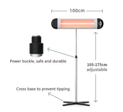 China New Product 5 Speed ​​Power 1500W Outdoor Infrared Heater Stored for sale