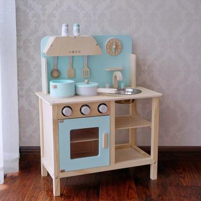 China OEM and ODM Size Large Wood Sink and ODM Size Stove Kid's Eco-friendly Material Custom Wooden Cooking Toys Pretend Play for sale