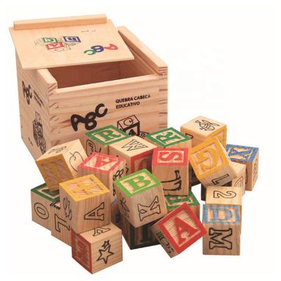 China The First Eco-Friendly Material Education ABC Alphabet Cube Kids Educational Toy Large Alphabet Wooden Building Blocks for sale