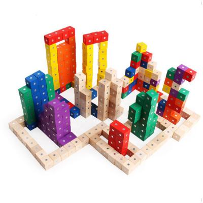 China Eco-friendly Material Wooden Block Toy Magnetic Cube Building Blocks Diy Toy New Magnetic Cube Solution for sale