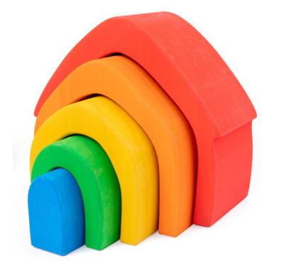 China New Design Rainbow Eco-friendly Material House Toys Best Children Education Toys For Infants Factory Wholesale Wooden Toys for sale