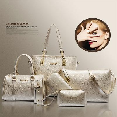 China High Quality New Product Bone Pattern Printing Large Capacity 6 Pcs Luxury Handbag Manufacturer Set 6pcs Handbags Set Women Bags for sale