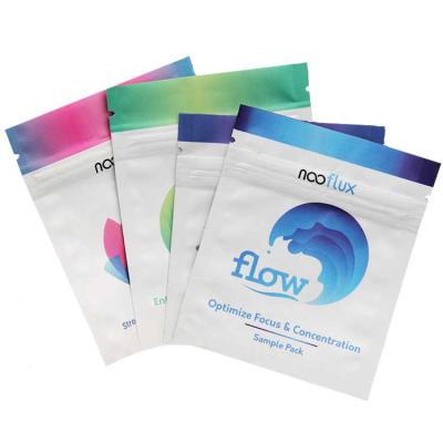 China Free Sample Moisture Proof Custom Printed Aluminum Foil Mylar Heat Seal Bags Sample Pack Sachet for sale