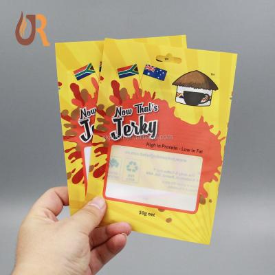 China Beef Jerky Heat Seal Food Packaging Moisture Proof Dry Matte Bags With Window for sale