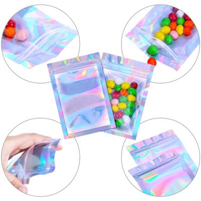 China China Supplier Moisture Proof Custom Printed Holographic Mylar Zip Lock Packaging Bags for sale