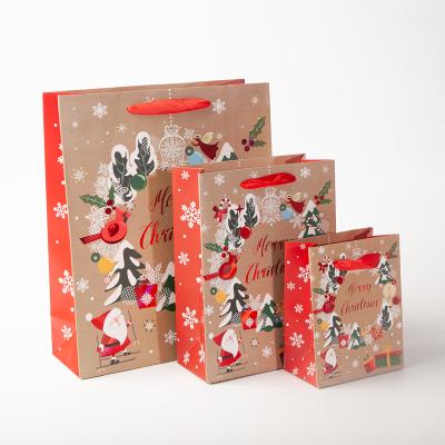 China Wholesale Disposable Christmas Paper Gift Bags Wrapping Shopping Logo, Nice Design Bag For Christmas, Graceful Christmas Sack Wrapping for sale