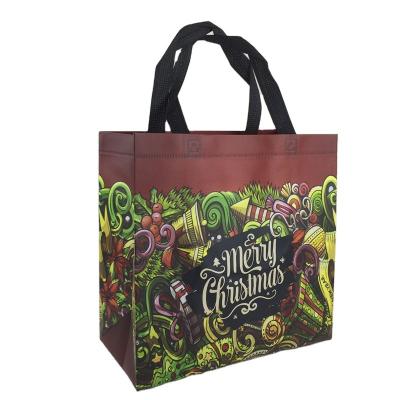 China Wholesale Custom Recyclable Printed Eco Friendly Recycle Grocery Reusable Christmas PP Laminated Non Woven Tote Bags for sale