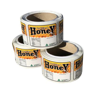 China Custom Printed Honey Label Cosmetic Bottle Adhesive Label Make Up Product Sticker Roll Packaging Label for sale