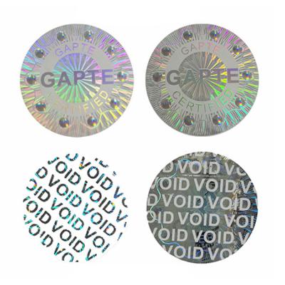 China Custom Hologram Waterproof Logo Sticker Printing Adhesive Breakable One Time Use Void Security Label Sticker for sale