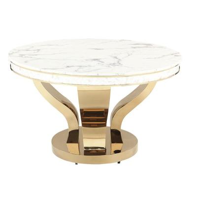 China Adjustable (Height) Dining Table Stainless Steel Glass Marble Top Base Assembly For Dining Hotel Party Sale Online for sale