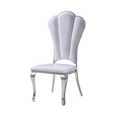 China (Size)Adjustable Luxury Hotel Furniture Gold Metal Stainless Steel Customized PU Leather Dining Chair for sale