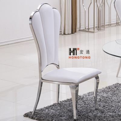 China Foshan Factory Wholesale (Height)Adjustable Modern PU Stainless Steel Leather Dining Chair for sale