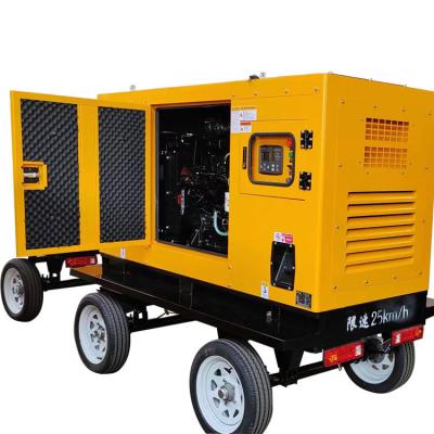 China 30KW Kangmingsi Generator Set mit ISO9001 Schalldämpfung Gehäuse Wasserkühlsystem Mobilanhänger und Autostart zu verkaufen