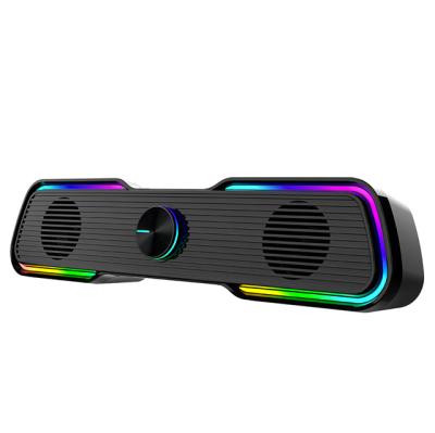 China Colorful LED light home theater system soundbar blue tooth sound bar with cable subwoofer for sale