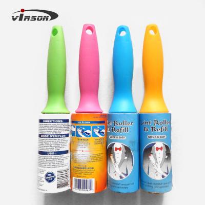 China Disposable Sticky Plastic Handle Lint Roller For Pets Hair Remover en venta