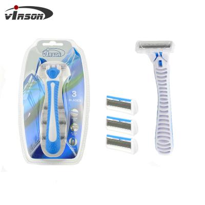 China Manufacture Cheap Wholesale Oem Shaving Razor Men 3-6 Blades Disposable Razor Pack for Men with Razor Head Refills for sale