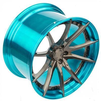 China Customized luxury 2 piece forged alloy wheels for high end racing cars for sale