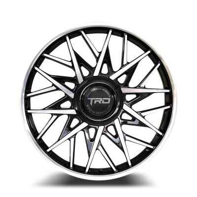 China Passenger car forged aluminum alloy wheel 18-22 inch pcd112 108 115 120 130 black painted machined rim for sale