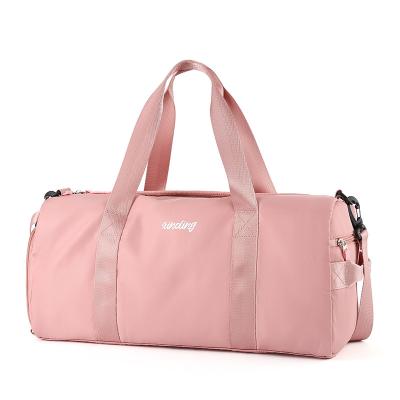 China Custom Lightweight Foldable Luxury Unisex Waterproof Hand Tote Tote Bag Shoulder Luggage Storage Duffel Bag OEM Pink Logo for sale