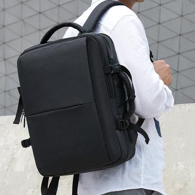 China Black Large Capacity Multi-compartment High-end Craft School Travel Business Solid Color Custom Backpack for sale