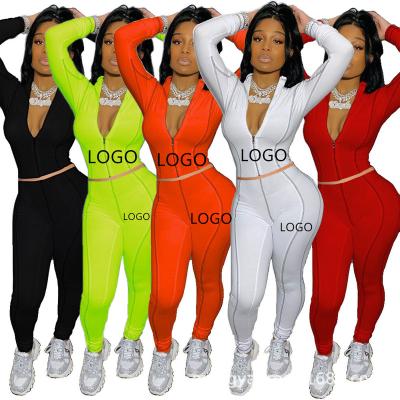 China Custom LOGO Women Jogging Suits Pants Women Workout Two Piece Set Yoga Clothing Breathable Fitness Long Sleeve for sale