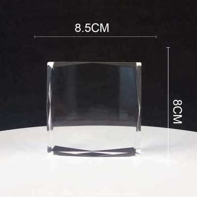 China Europe square white 3d optical crystal glass crystal cube faceted crystal blank for customized for sale