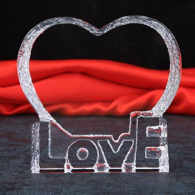 China Europe Custom Laser Crystal Ball Cube Heart Shape K9 Crystal Blank Block Cube For 3d Engraving Wedding Gift for sale