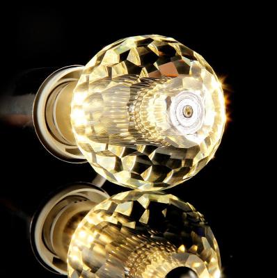 China Energy Efficient Residential Led Light Bulbs 3000k Spherical Led Honeycomb E26/27 Chinese Led Crystal Lamp Bulb for sale