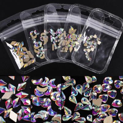 China Nail Art Mixed Sizes ab Charm Diy Manicure Flat Back Nail Art Decorations Crystal Rhinestone Nail Diamond 3d for sale