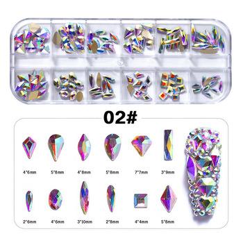 China Nail Art Decorations New Perfect Cut Outdoor Coloyrful Crystal Glass Round 3D Nail Arts Rhinestones Mix Size for sale