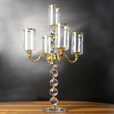 China ECO-frendly HBL New Custom High Quality Wholesale K9 9 A.M. Tall Clear Glass Crystal Candle Holders for sale