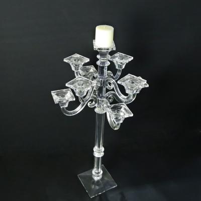 China Wedding /home use 9am square crystal candle holder in candle holders stand candelabra home decoration for sale