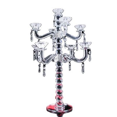 China High Quality Wedding Candelabra Crystal Candle Stand Table Centerpiece Crystal Candle Holders Home Decoration for sale