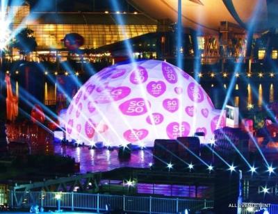 China Hot Dipped Galvanized Large Steel Tubes Half Sphere 360 ​​Projection Geodesic Dome Tents For Events for sale