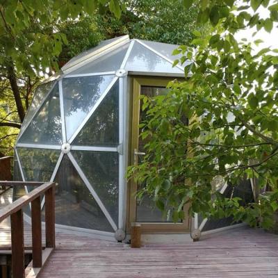 China Hot dip galvanized steel glass tent 6m, 8m, diameter 10m tubes dome for sale for sale