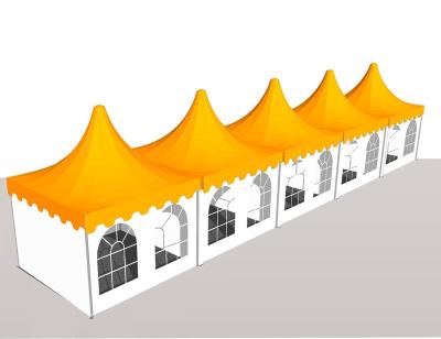 China Aluminum alloy 3x3, 4x4, 5x5, 6x6 high-peak wholesale pagoda tent for exhibition events for sale