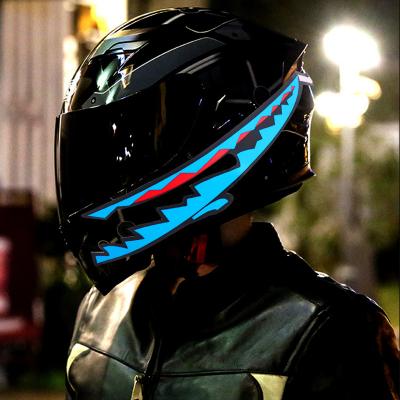 China Waterproof Car Safety Signal Warning Shark Cool Shapes Led Helmet Bar Motorbike Riding Motorcycle Helmets Led Helmet Light Strip for sale