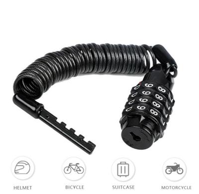 China Cobre + PVC Helmet Lock Motor Bicycle Bike Lock Antirrobo Portatil De 4 Digitos Bloqueo De Cable Candados Para Moto De Motocicleta Casco for sale