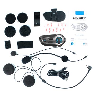 China Waterproof Noise Canceling Motorcycle 500m Waterproof CVC Noise Canceling Auto Answer Calls BT 5.0 Intercom Headset Wireless Bluetooth Helmet Intercom for sale