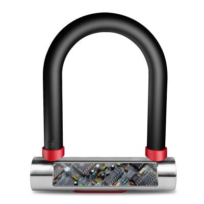 China High Anti-theft Coefficient Smart Alarm Lock Warning Manufacturer Bike Accessories Waterproof Bike Lock Motorcycle Strong Alarm U Lock for sale