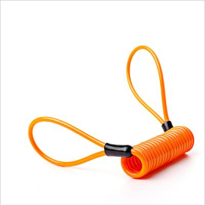 China High Quality Wear Resistant Safety Spring Cable Bike Lock Warning Lanyard Spring Coil Wire Rope Disc Lock Cables for sale